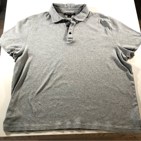 Michael Kors Gray Polo Shirt, Men’s XL, Short Sleeves, Collar, Pullover, Cotton - Picture 1 of 11